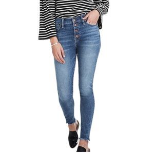 Madewell 10” High Rise Skinny Jeans Frayed Hem 31T
